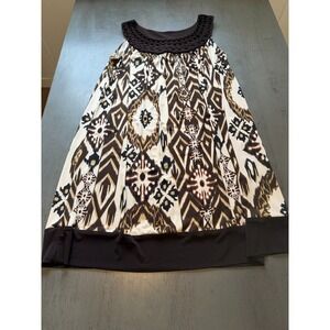 brown beige sleeveless DRESSBARN plus size dress 18W